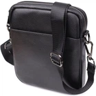 Мужская кожаная сумка через плечо Vintage черная компактный мессенджер crossbody 51519