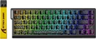 Дротова механічна клавіатура Attack Shark 68HE, Hot-Swap, магнітні перемикачі Kailh Box Pink, PBT-клавіші, RGB-підсвітка, компактний 68% дизайн, чорна с полосами