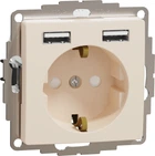 Розетка Schneider Electric Sedna Design з заземленням + 2 USB тип А Бежевий SDD112052
