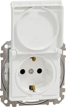 Розетка Schneider Electric Sedna Design ІР44 з заземленням зі шторками та кришкою Білий SDD211024