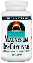 Магній бісгліцинат Source Naturals Magnesium Bisglycinate Powder 120 таб