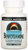 Бенфотіамін Source Naturals Benfotiamine 150 mg 60 таб Вітамін B1 Тіамін