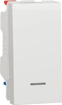Перемикач 1-клавішний Schneider Electric Unica New 10А 1 модуль з нейтраллю білий NU310318S