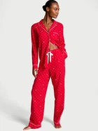 Піжама Фланель (сорочка + штани) Victoria's Secret Flannel Long Pajama Set XS Regular Червона (26841513D)