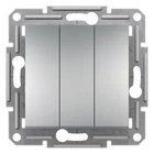 Выключатель трёхклавишный Schneider Electric Asfora алюминий EPH2100161