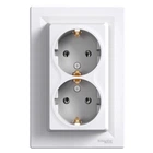 Розетка Schneider Electric Asfora с заземлением двойная белая EPH9900121