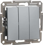 Вимикач 3-клавішний Schneider Electric Asfora сталь EPH2100162