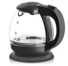 Електрочайник скляний Domotec MS-7910 1.0 л з LED-підсвічуванням 1650 Вт Чорний