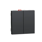 Переключатель двухклавишный Schneider Electric Unica New 2 модуля антрацит NU321354