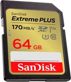 Карта пам'яті SANDISK Extreme PLUS SDXC 64GB UHS-I U3 V30 (SDSDXW2-064G-GNCIN)