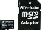 Карта пам'яті Verbatim Premium microSDHC 32GB UHS-I U1 + SD-адаптер (44083)