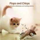 Интерактивная игрушка для кошек летающая птичка для кота птица машет крыльями плюшевая игрушка птичка