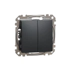 Кнопочный двухклавишный выключатель Schneider Electric 10A, черный Sedna Design & Elements SDD114118