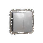 Выключатель двухклавишный Schneider Electric Sedna Design алюминий SDD113105