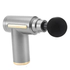 Ручной перкуссионный массажер для тела с 4 насадками Gun Massager Grey
