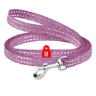 Поводок для кошек и мелких пород собак WAUDOG Re-cotton XS Фиолетовый Светоотражающий 2 м × 10 мм Плоский, арт. 16449