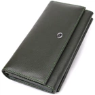 Горизонтальный кошелек с карманом для телефона из натуральной кожи ST Leather 23068 Зеленый