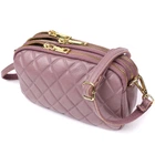Функциональная женская сумка из натуральной кожи с тремя секциями VINTAGE Bag 22891 Пурпурный