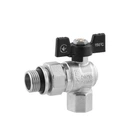 Кран-американка кульовий кутовий Kroner 1/2" ВН PN40 метелик, нікельований