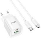 МЗП Hoco C147A Charm PD20W+QC3.0 charger set(Type-C to Type-C)(EU) White