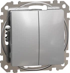 Перемикач 2-клавішний Schneider Electric Sedna Design алюміній SDD113108
