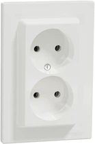 Розетка подвійна без заземлення Schneider Electric Asfora Біла EPH9700121