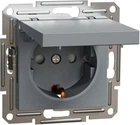 Розетка з кришкою з заземленням Schneider Electric Asfora Сталь EPH3100162