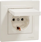 Розетка з кришкою з заземленням Schneider Electric Asfora Крем EPH3100123
