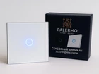 Выключатель света сенсорный Palermo одноклавишный LED переключатель с подсветкой белый одинарный