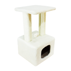 Когтеточка для кошек Lucky Pet Дом "Грот Люкс" домик, мех, белый - 33x33x64см