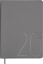 Щоденник датований Buromax Steel зі штучної шкіри А5 336 сторінок Срібний (BM.2127-24)