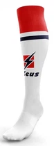 Футбольные гетры Zeus, зносостойкие, белый-красный, размер 40-46