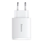 Сетевое зарядное устройство адаптер BASEUS Compact Quick Charger (CCXJ-E02) |2USB/1Type-C, 30W/3A, поддержка быстрой зарядки PD/QC, многоуровневая система защиты, универсальная совместимость, компактный| Белый
