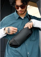 Сумка через плече бананка Sambag Holster MSH чорна з перфорацією W
