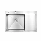 Мойка для кухни c нержавеющей стали интегрированная Lidz Handmade H6350R Brushed Steel (3/1мм)