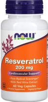 Натуральна добавка Now Foods Natural Resveratrol 200 мг