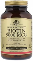 Біотин для волосся Solgar Biotin 5000 мкг 100 капсул в упаковці (ARE-575762)