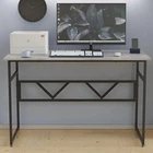 Стол письменный Раян Ferrum-decor 750x1400x600 Черный металл ДСП Бетон 16 мм (FRD-106483)