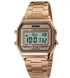 Годинник Skmei 1123RG Rose Gold | Стильний електронний годинник у рожевому золоті з LED-дисплеєм та підсвіткою, унісекс (sk1123rg)