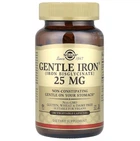 Добавка з залізом, Solgar, Gentle Iron, 25 мг, 180 рослинних капсул
