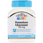 Витамины 21st Century Potassium Gluconate 595 мг 110 таблеток