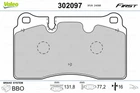 Комплект тормозных колодок SEAT LEON, AUDI TT, VW TOUAREG, VALEO (302097)