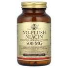 Ниацин, No-Flush Niacin, Solgar, не вызывающий покраснения, 500 мг, 100 капсул