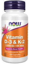 Вітамін D3 та К2, Vitamin D-3 & K-2, Now Foods, 120 капсул
