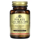 Фолієва кислота, Folate, Solgar, фолат, 1333 мкг DFE (800 мкг), 100 таблеток