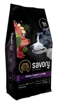 Сухий корм для собак середніх порід Savory зі свіжим м'ясом індички та ягняти