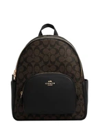 Рюкзак женский Coach Court Backpack Bag In Signature Canvas in Brown/ Black 5671