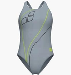 Купальник закритий жіночий Arena Trail Swimsuit V Back 38 Сірий 009022-520
