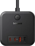 Мережевий фільтр Baseus PowerCombo Cube Power Strip 3AC+2U+2C 30W 1.5m EU Cluster Black (E00066400117-00)