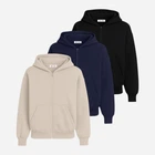 Набор толстовок на молнии мужских Ray Premium Loose U0409M-Cream-Navy-Black L 3 шт Бежевый/Темно-синий/Черный (RAY2000000047058)